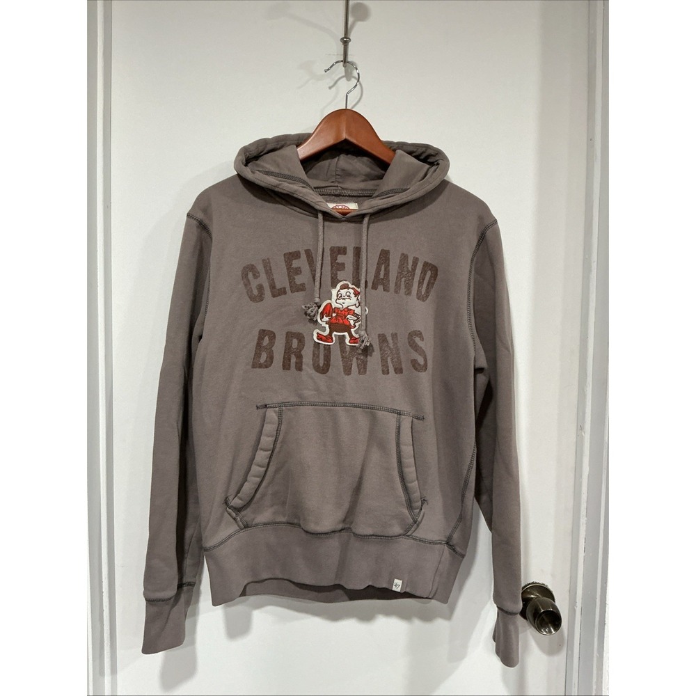 '47 Cleveland Browns Brownie Elf Hoodie, Medium, Brown, Soft, Kanagroo Pocket